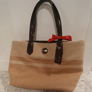 Coach Purse with Red Bow
